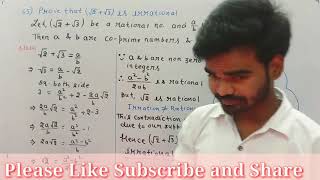 65)Prove that under root 2 + under root 3 is irrational