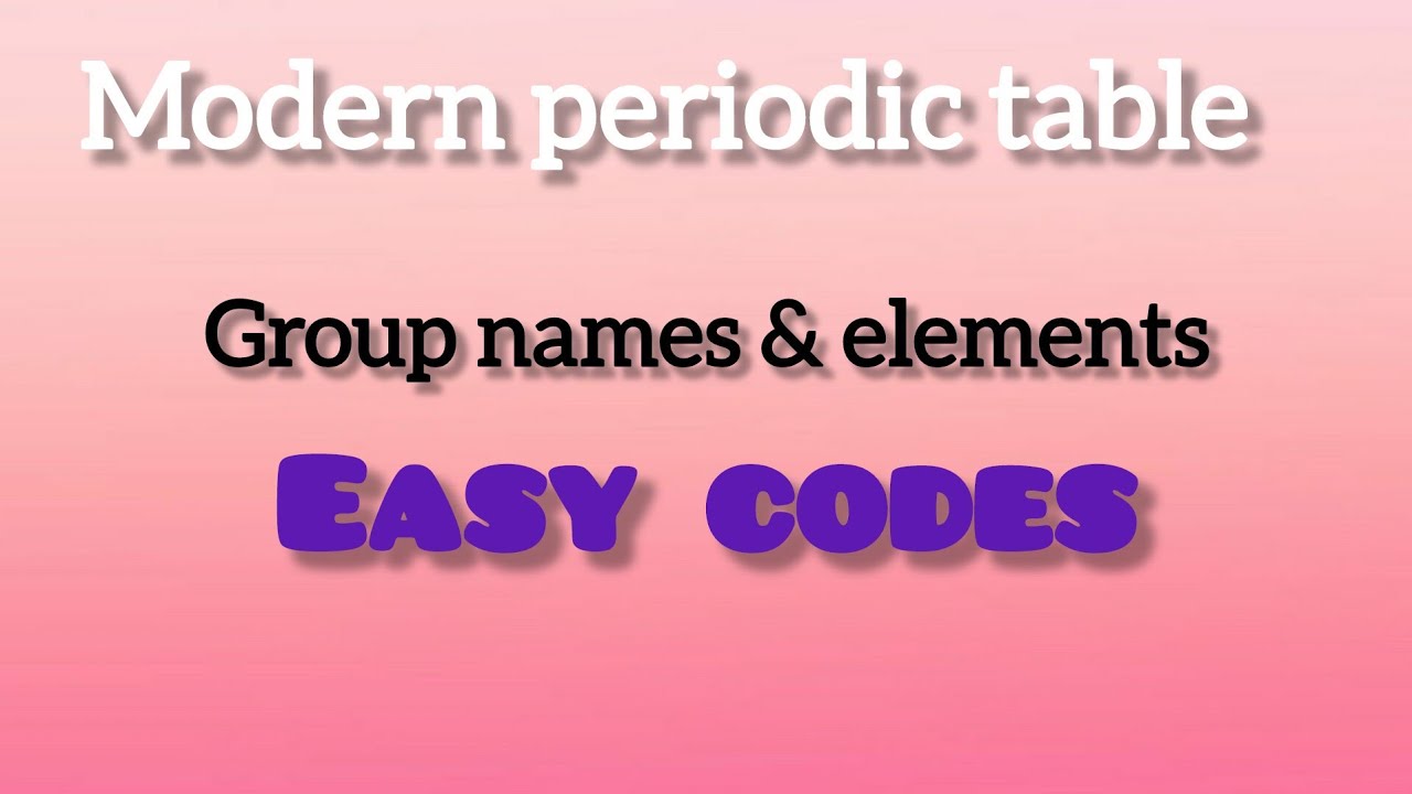 Periodic Element Code For Grapes Periodic table groups & elements easy codes #periodictabletrick # ...