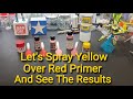 Let's Airbrush Yellow Over Red Primer And See What Happens