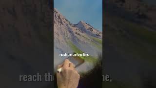 Bob Ross adds some greenery to his mountain  #art #bobross #oilpainting @bobross_thejoyofpainting