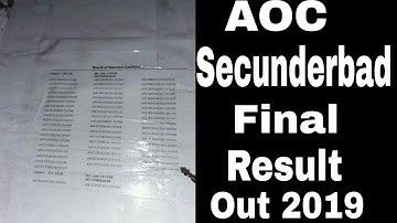AOC CENTER SECUNDERBAD FINAL RESULT OUT 2019 ll Army Result 2019