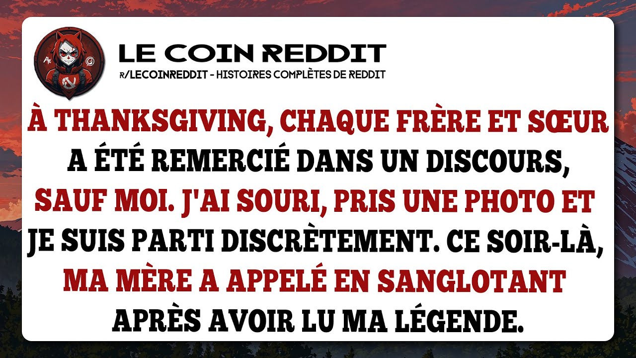 Ignoré à Thanksgiving, je suis parti. Ma légende sur la photo a fait pleurer ma mère.