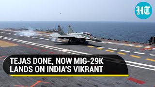Watch the splendid display of Indian Navy's MiG-29K landing on Made-in-India Vikrant Warship