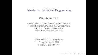 SDSC HPC/CI Training Series 2022 - Week 10