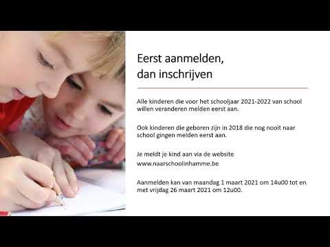 Aanmelden en inschrijven in een school in Hamme voor het schooljaar 2021-2022
