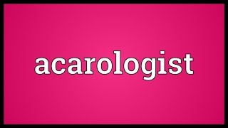 Acarologist Meaning