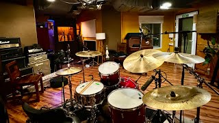 Nawaz Hussain recording drums at Island City Studios