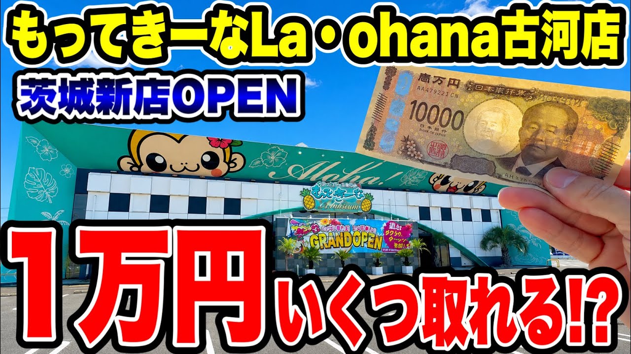 【クレーンゲーム】グランドオープン予定！もってきーなLa・ohana古河店で予算1万円チャレンジ！結果がヤバすぎた！🔥