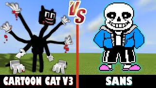 Sans vs Cartoon Cat (BendyTheDemon18) | Minecraft (THEY'RE SO HIGH!)