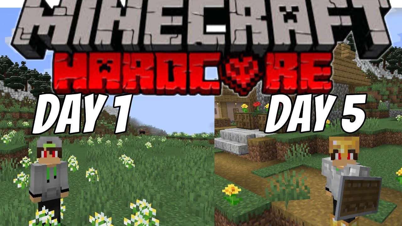 Minecraft Hardcore day 1 to 5 #trending #viral #video #long - YouTube