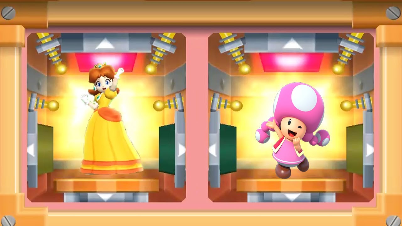 Mario Party 7 8 Player Ice Battle - Daisy vs Toadette vs Peach vs Yoshi vs Luigi (Brutal)