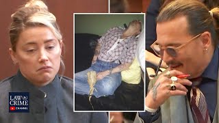 Attorney Grills Amber Heard About Taking Unflattering Pictures of Johnny Depp Sleeping