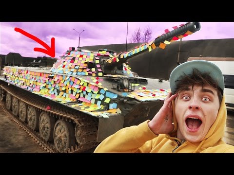 ОБКЛЕИЛИ ТАНК ОФИСНЫМИ СТИКЕРАМИ ! World Of Tanks ОБКЛЕИЛИ ТАНК ОФИСНЫМИ СТИКЕРАМИ ! World Of Tanks