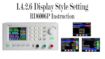 RD6006P operation series video(manual 1.4.2.6) - main page display style