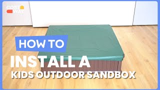 How to Install the Kids Outdoor Sandbox with Oxford Cover and Seats | TP10087 #costway #howto