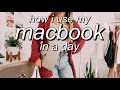HOW I USE MY MACBOOK IN A DAY as a college student + a youtuber!