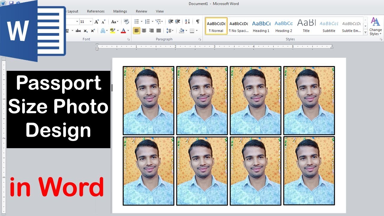 how-to-make-a-passport-size-photo-in-microsoft-word-youtube