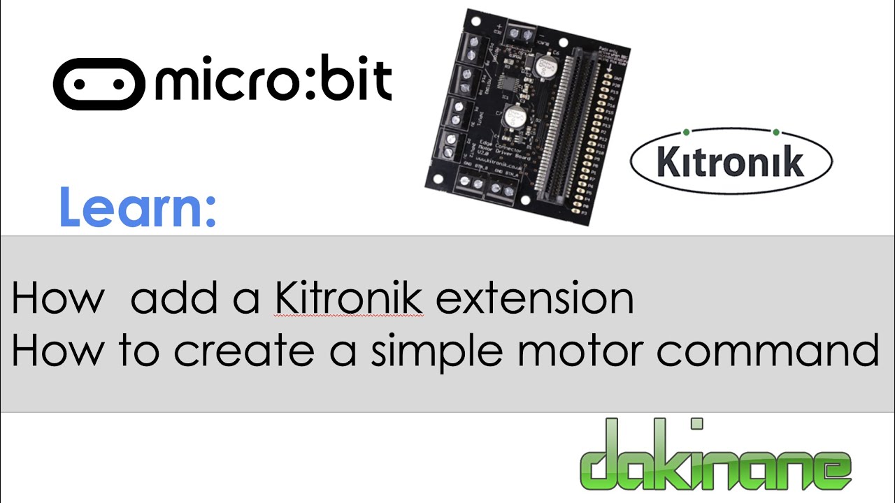 Adding the Kitronik Motorboard Extension to a Microbit project - YouTube