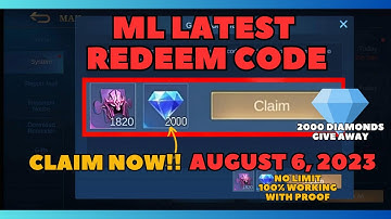 Mobile Legends Redeem Code for August 6 2023 2000 Diamonds Give Away