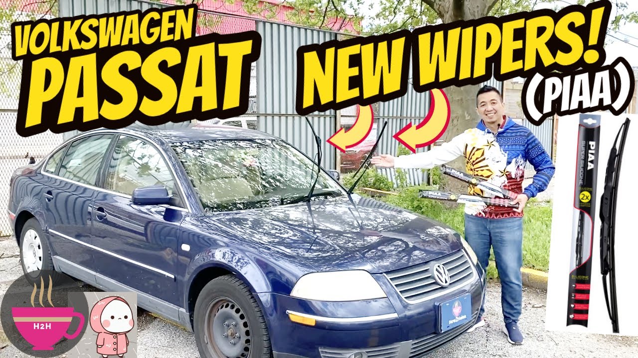 How to Volkswagen Passat Wiper change with PIAA Silicone wipers YouTube
