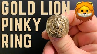 Men’s Ring Solid 18kt Yellow Gold | Lion | Pinky Ring | AJT Jewellery 🦁