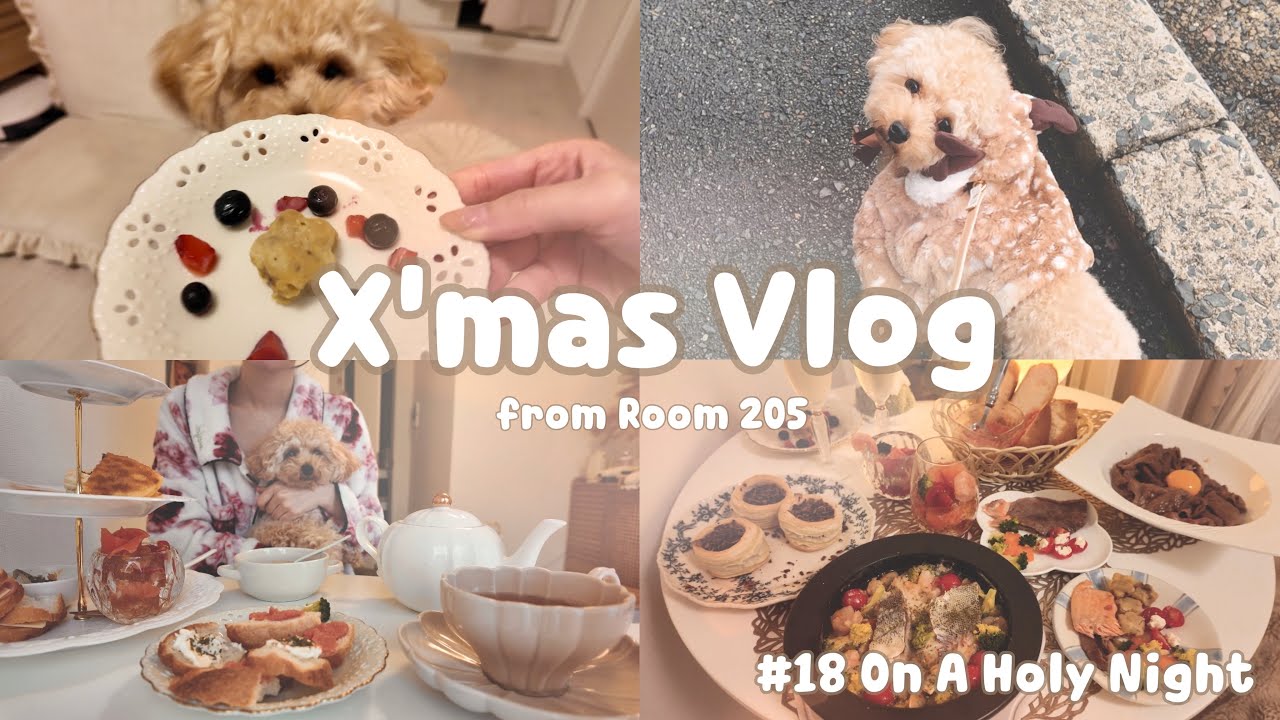 【おうちクリスマス🎄】トナカイ犬と過ごす聖なる夜🦌🎅｜るるくんとの2日間Vlog ｜Daily Vlog