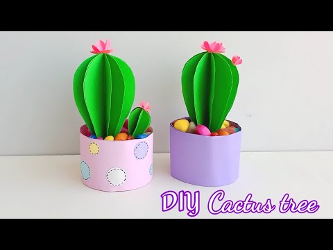 how to make paper cactus tree🌵/ paper craft / DIY paper cactus tree / School hacks / DIY