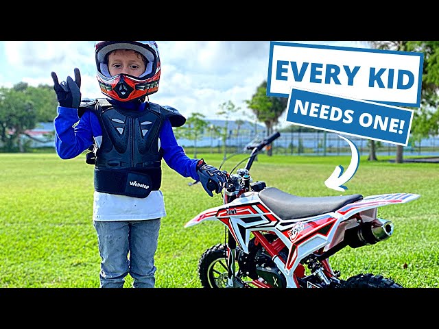 X-Pro 110cc Dirt Bike Pit Kids Pitbike 110 with Gloves, Goggle and Handgrip  (Black)