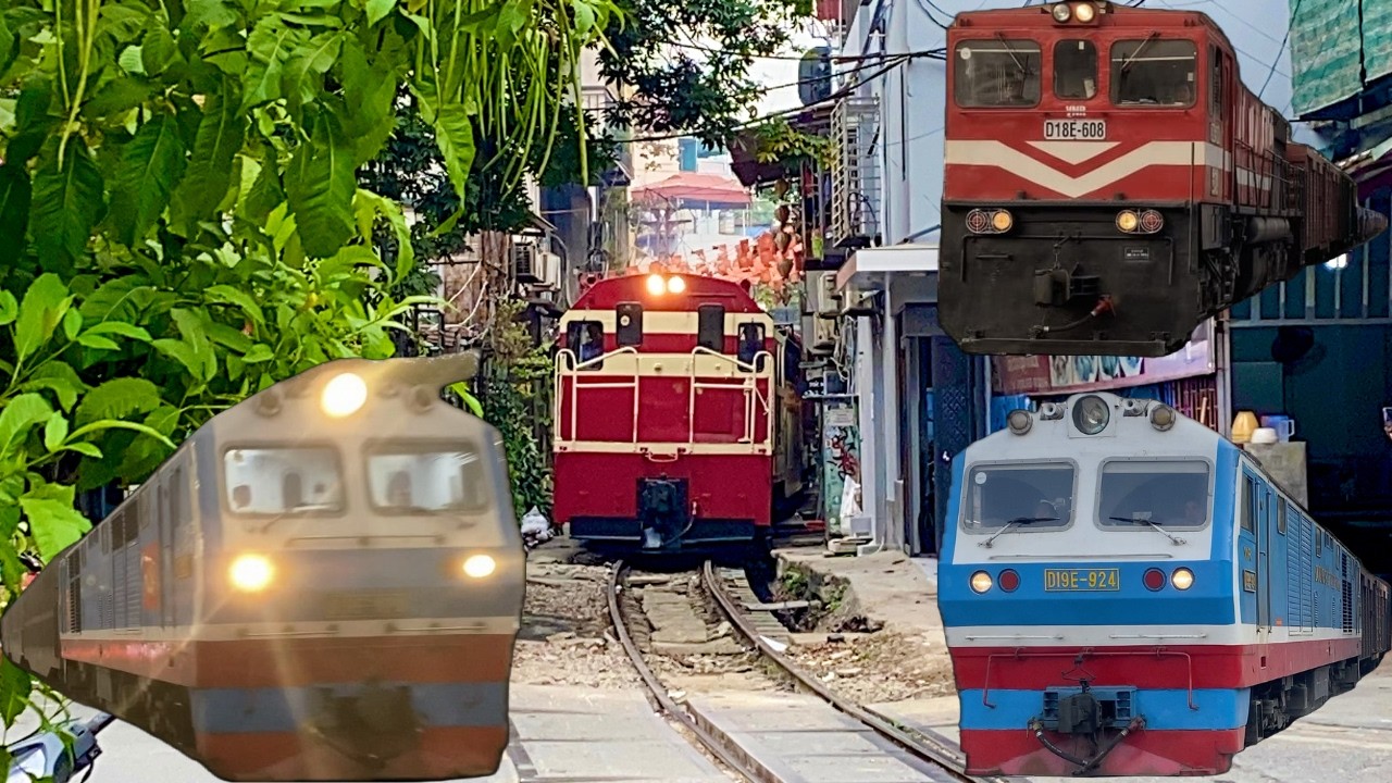 [58] D9E 241 khoác lên bộ cánh 5 Cửa Ô mới cùng với một số đoàn tàu khác tại khu vực Hà Nội #train