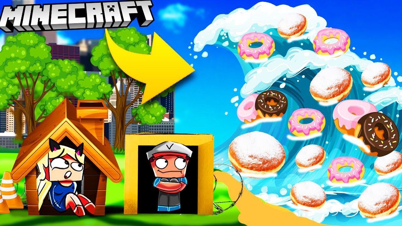 🌊 BAZA VS TSUNAMI PĄCZKÓW - MINECRAFT TSUNAMI CHALLENGE | Vito VS Bella