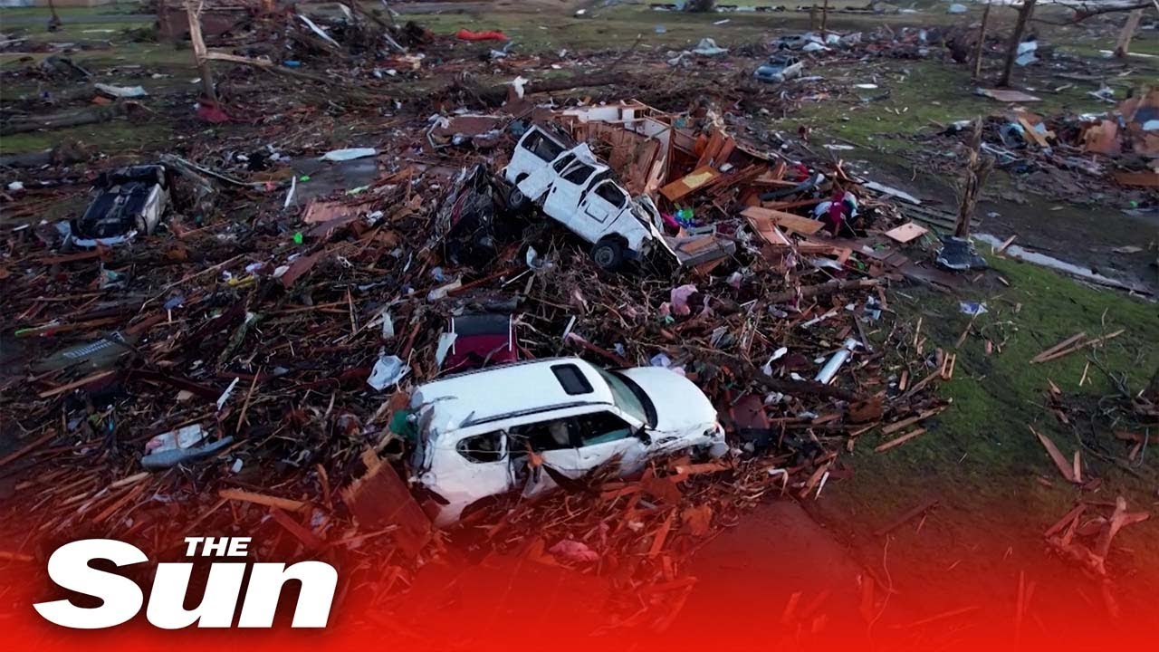 Drone footage shows magnitude of tornado destruction in Mississippi ...