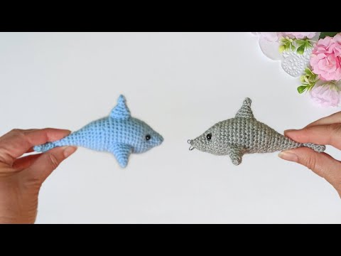 Очень просто 🐬 Как вязать маленького дельфина крючком / Брелок амигуруми