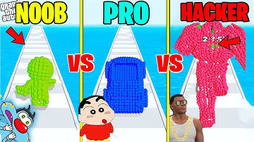 NOOB VS PRO VS HACKER VS GOD IN Pixel Battle WITH SHINCHAN, OGGY & CHOP!