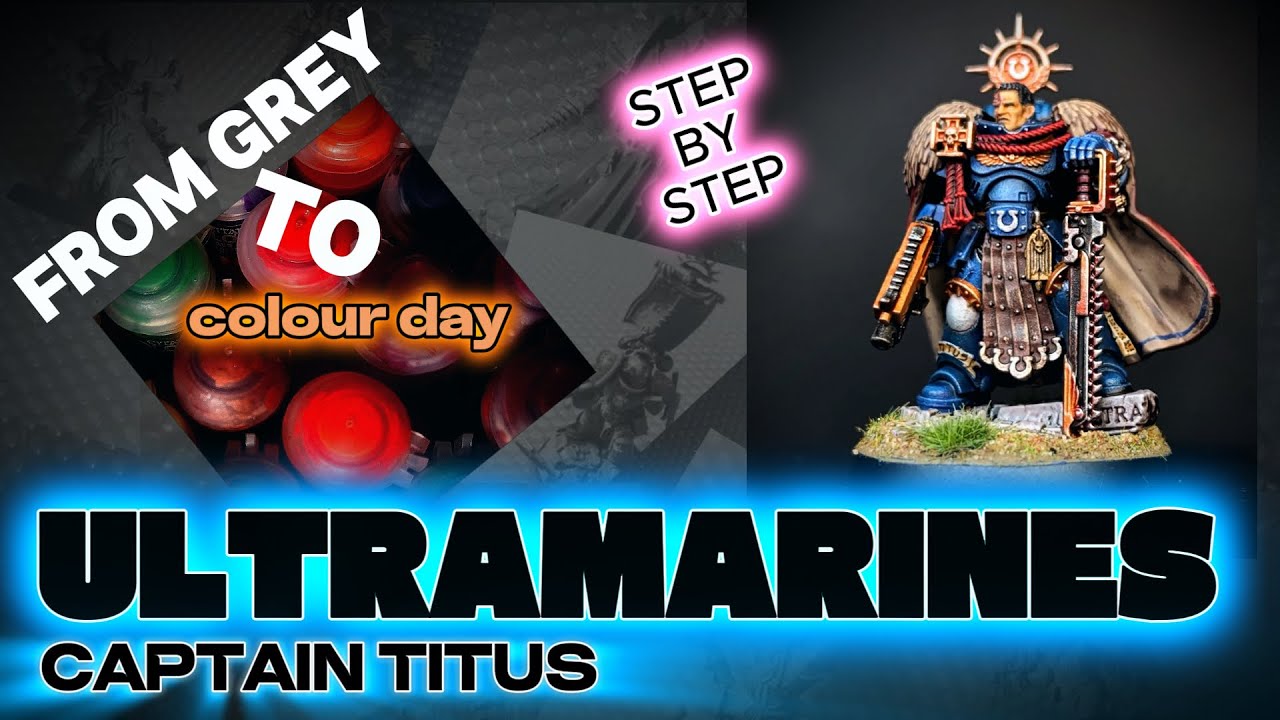 Figurine Warhammer 40K Capitaine Marteau Tonnerre - Space Marines Ultramarines Peint
