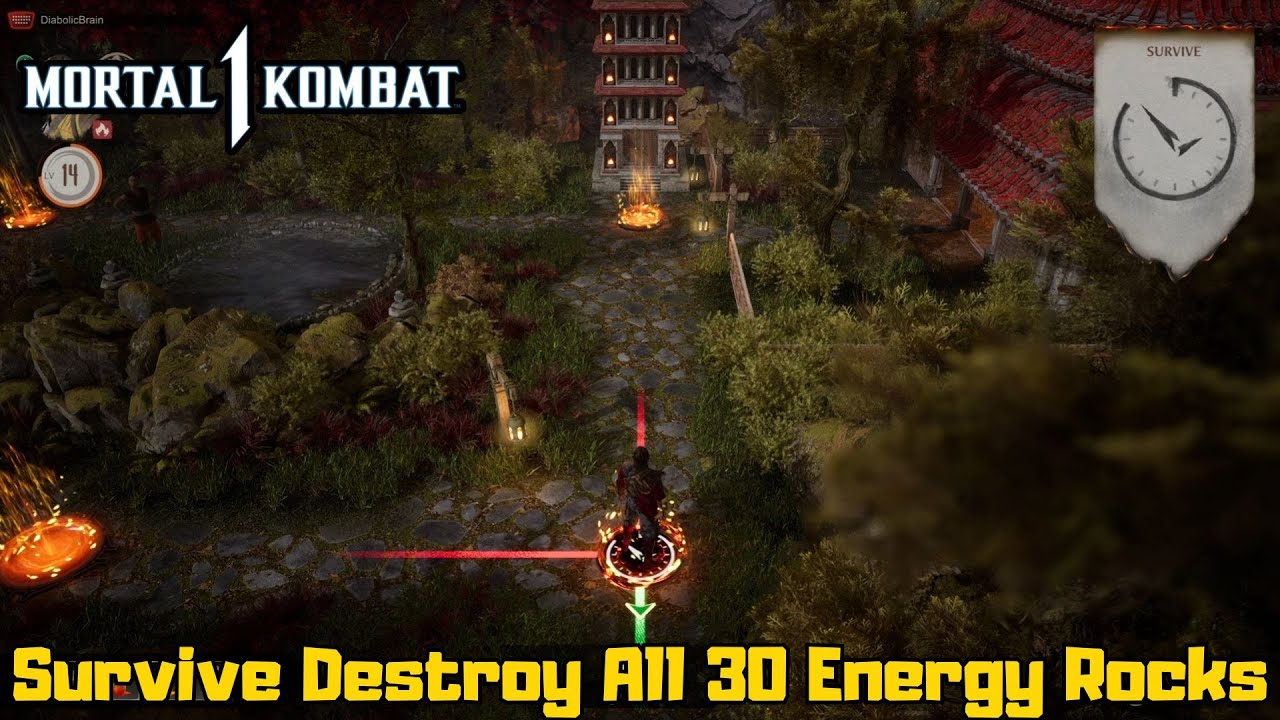 Survive Destroy All 30 Energy Rocks in Fire Temple Season 3 Mortal Kombat 1