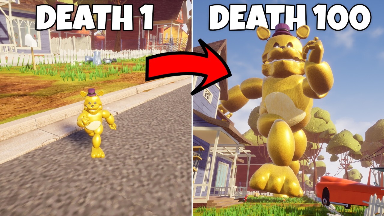 Everytime I get Caught Fredbear gets bigger - Hello Neighbor