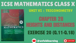 Innovative Mathematics Class X || 20. Heights and Distances || Exercise 20 part 2