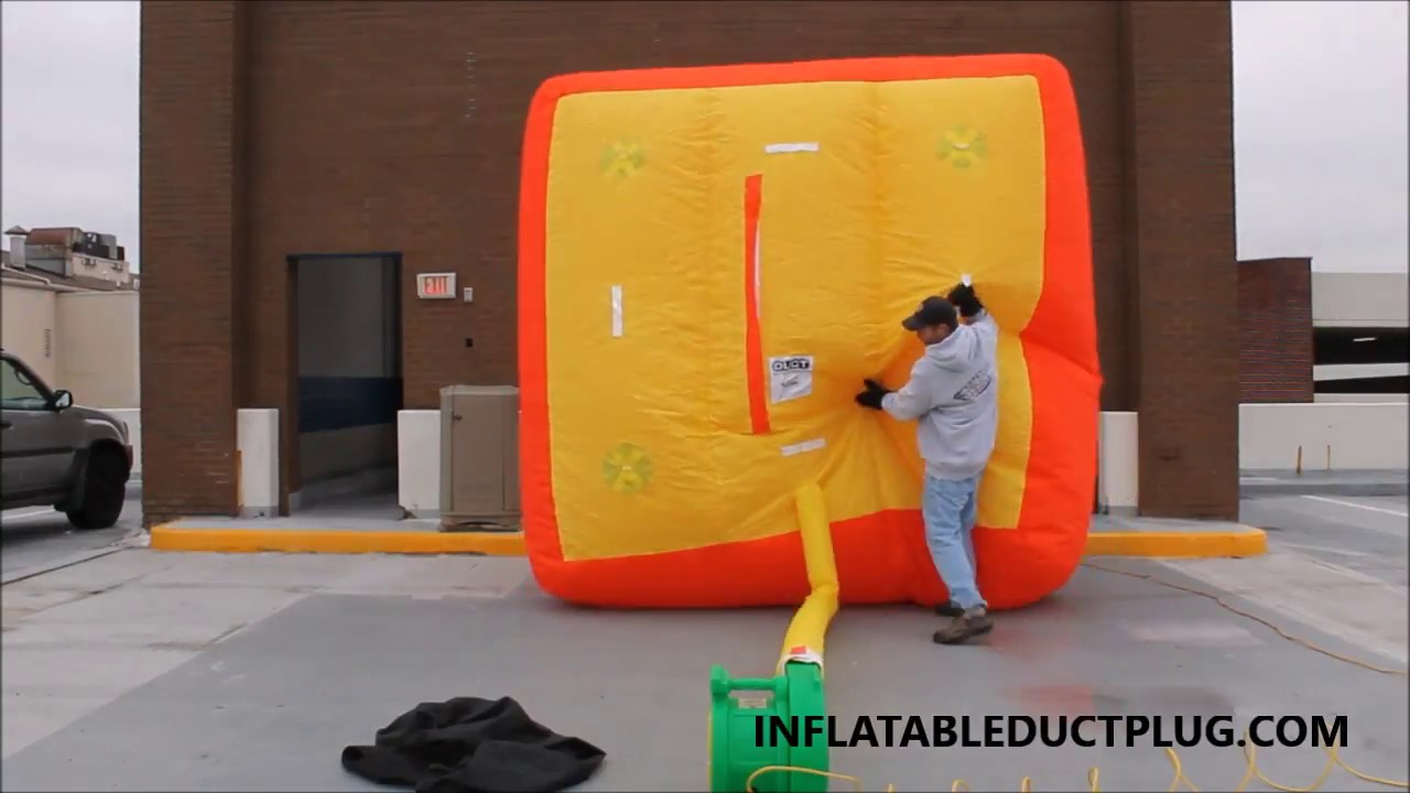 Inflatable Duct Plug  - Time Lapse inflation of a 10' x 10' x 5' Industrial Inflatable Plug