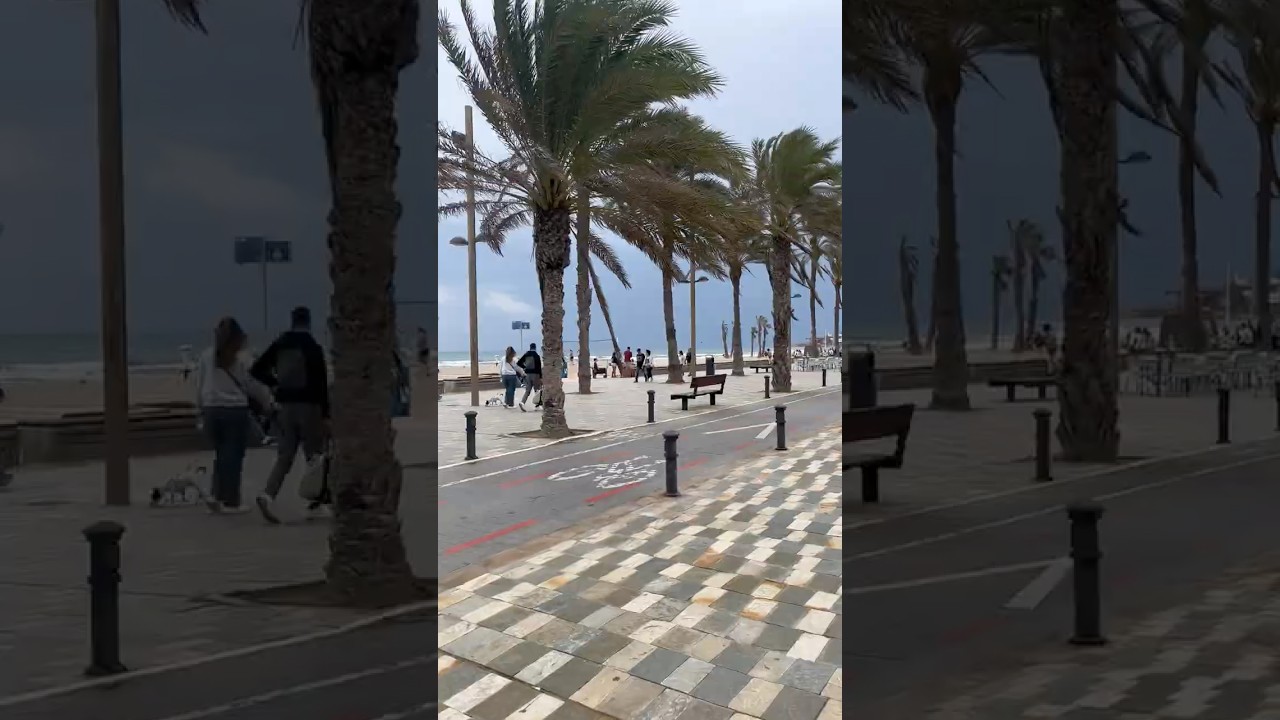 Пляж Сан Хуан зимой. Аликанте Испания.Полное видео у меня на канале. 