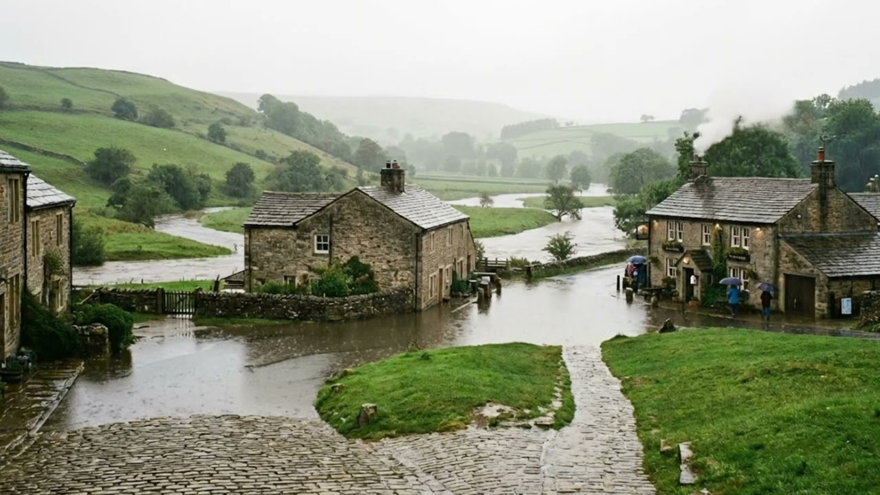 UK Rain Ambience 🌧️ | Cozy England City View in 4K | Perfect for TV, Sleep & Relax