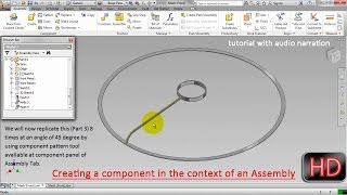 Creating a component in an assembly-Autodesk Inventor (with caption and audio narration)