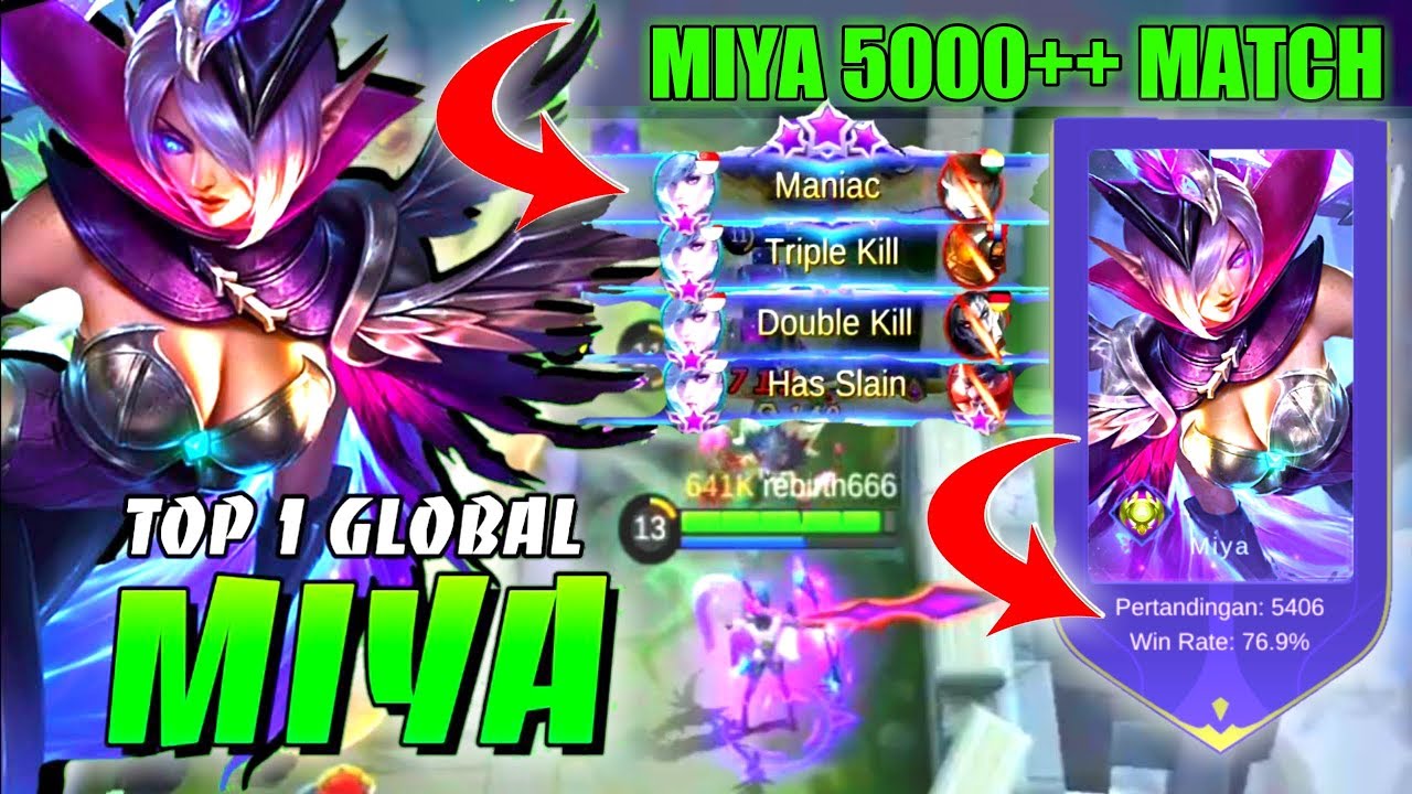 MIYA 5000++ MATCH | rebirth 666 | TOP GLOBAL MIYA 2019 | MOBILE LEGENDS