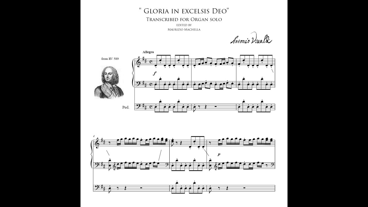 Vivaldi: Gloria (I Mov. RV 589). Organ transcription