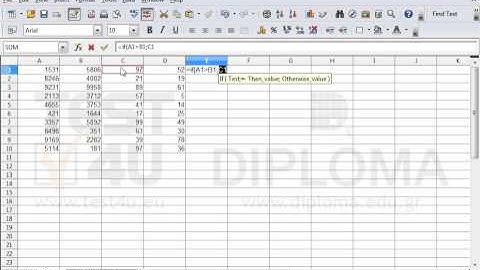 Insert the appropriate function in cell E1, so that if the value in cell A1 is higher than the...