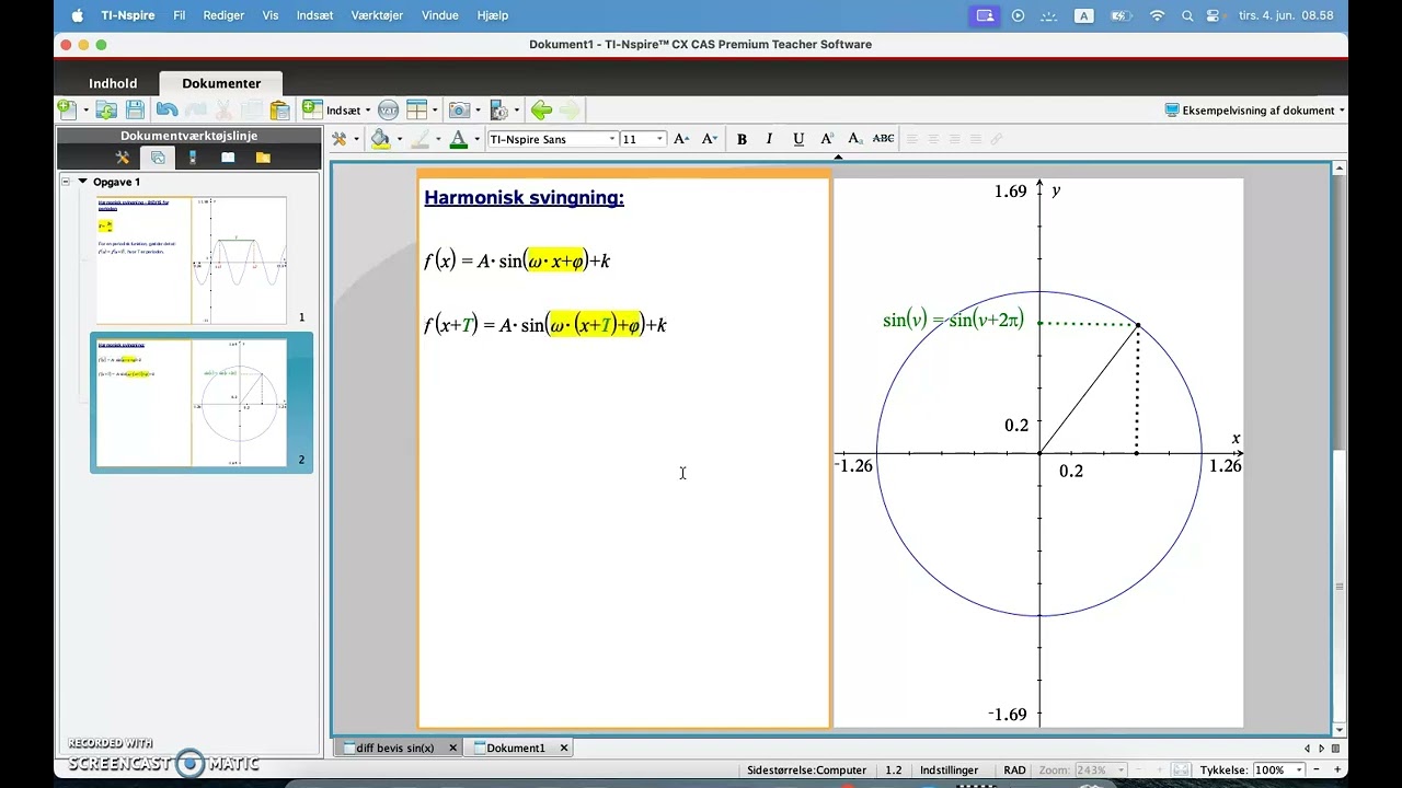 Harmonisk svingning - periode BEVIS