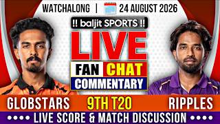 🔴 CG vs AR | Calicut Globstars vs Alleppey Ripples | 9th T20 | Live Score & Fan Commentary