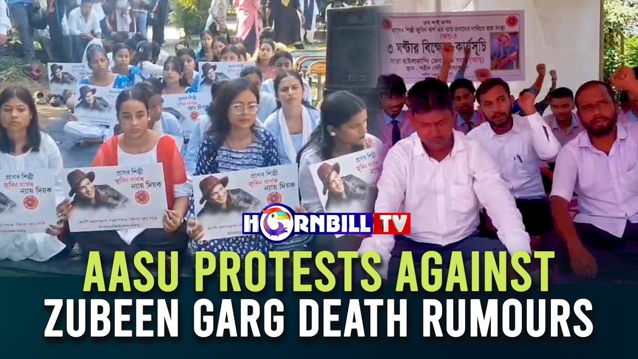 AASU PROTESTS AGAINST ZUBEEN GARG DEATH RUMOURS