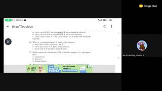 PG TRB Maths- morning class topology mcqs discussion
