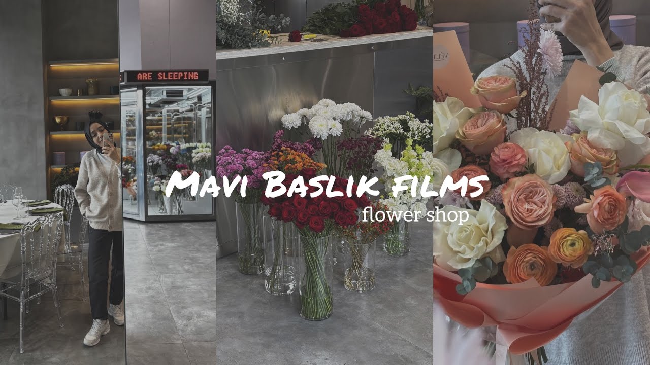 Çiçek dükkanında benimle bir gün / daily flower shop / florist vlog