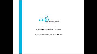 STREAMdiff 3.4 Features - Analyzing Differences Using Merge